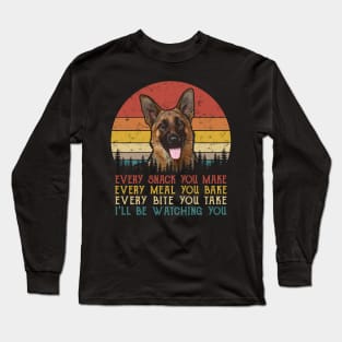 Retro Belgian Malinois Every Snack You Make Every Meal You Bake Long Sleeve T-Shirt